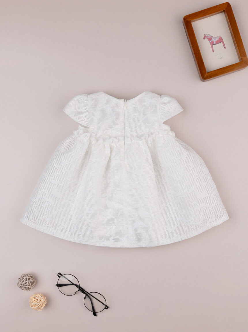 Vestido de organza para bebé menina algodão orgânico creme - Prénatal