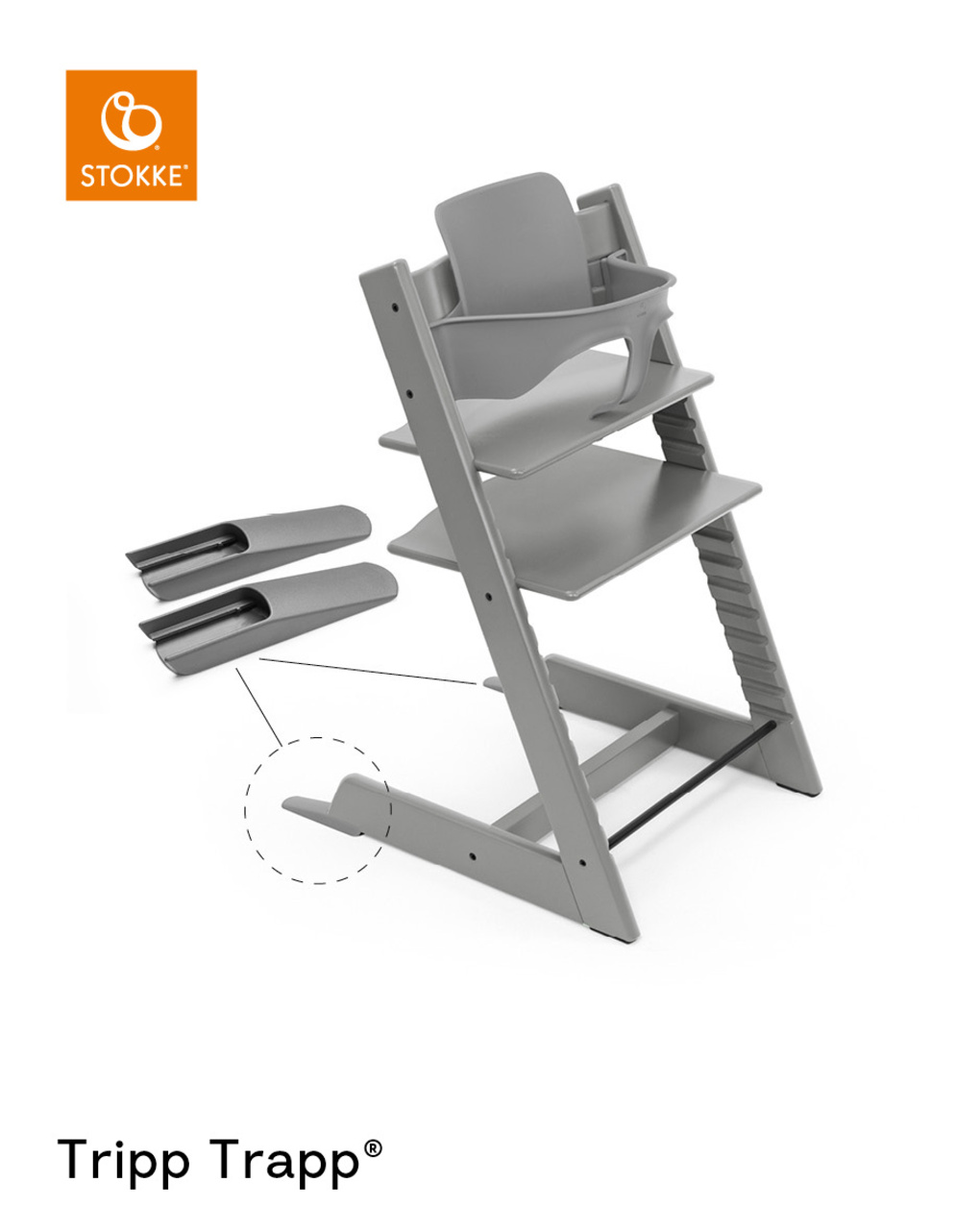 Tripp trapp® baby set² storm grey - stokke - Stokke