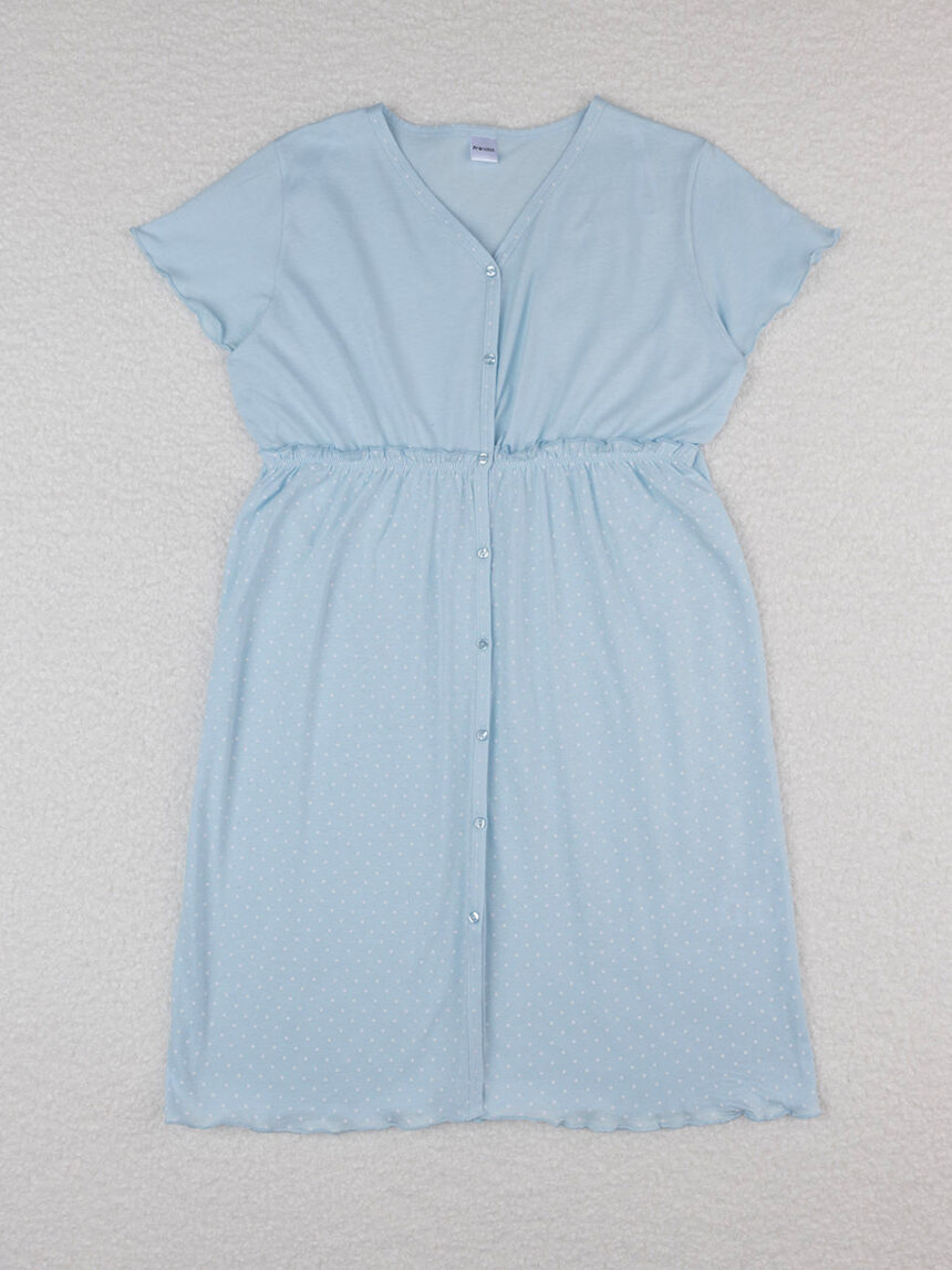 Camisa de noite de maternidade azul clara - Prénatal