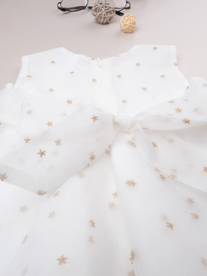 Vestido de organza branco para bebé menina - Prénatal