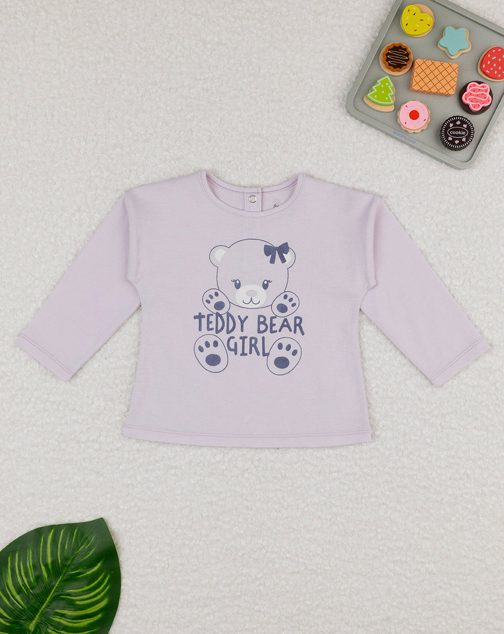 T-shirt lilás para bebé menina com estampado - Prénatal