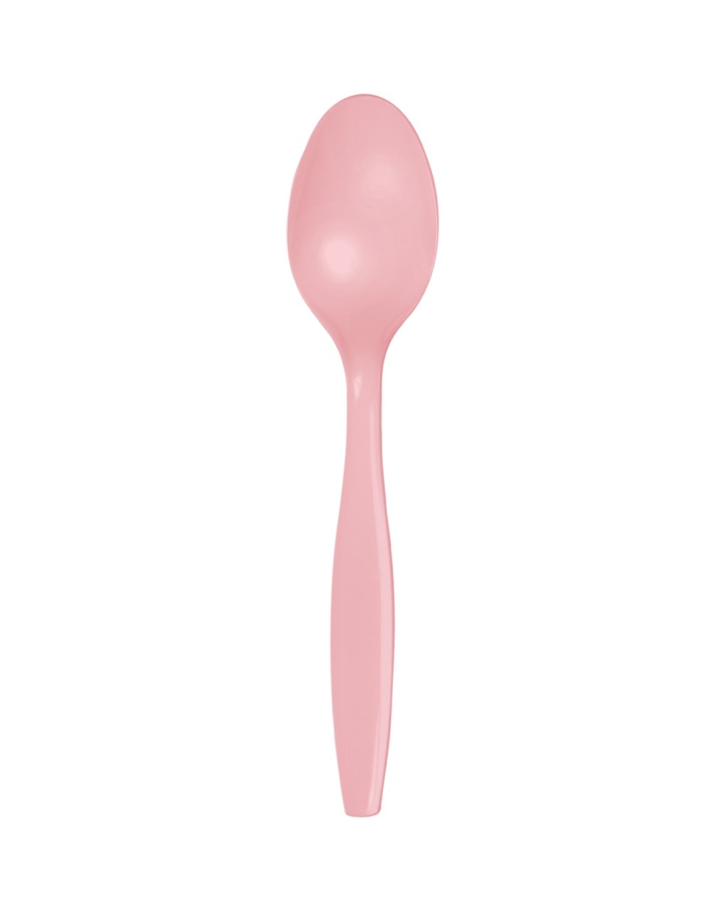 Colher de plástico h. 15,5 cm - 24 peças - rosa pastel - Bigiemme