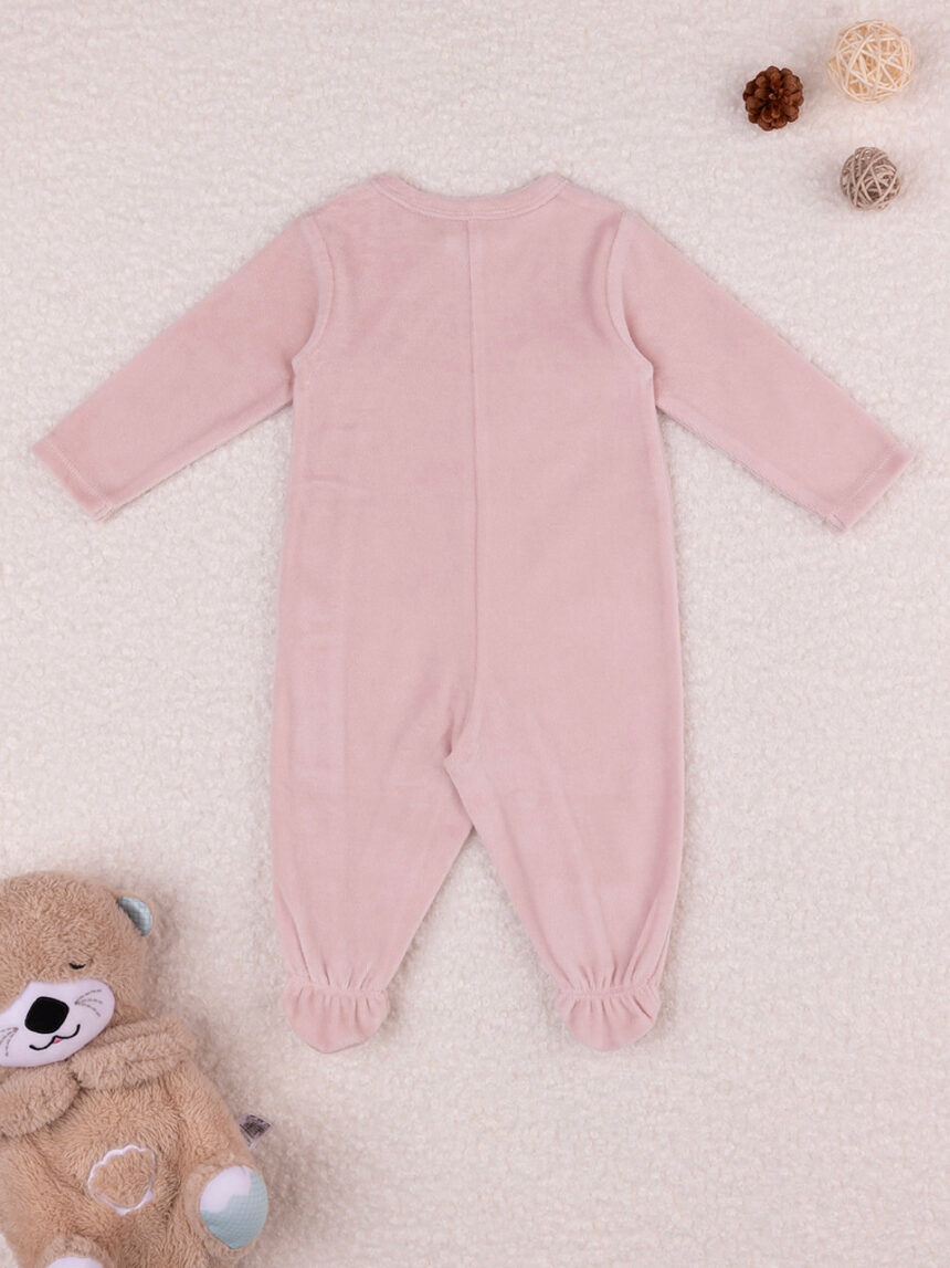 Fato de dormir em chenille rosa para bebé menina - Prénatal