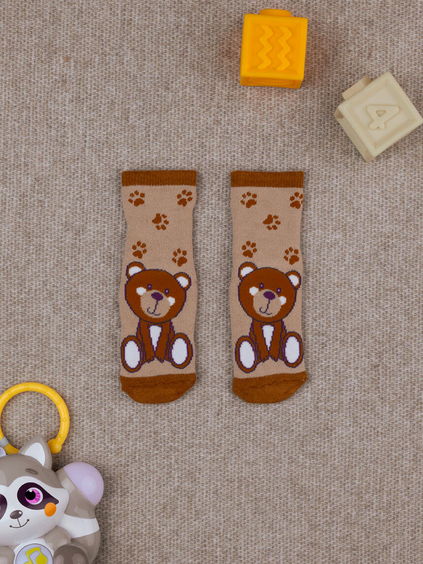 Chinelo de bebé castanho teddy - Prénatal