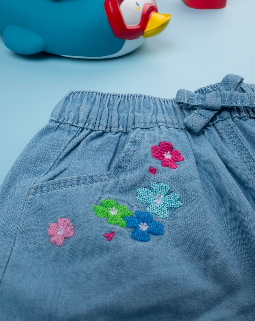 Calções em chambray bimba com ricami - Prénatal