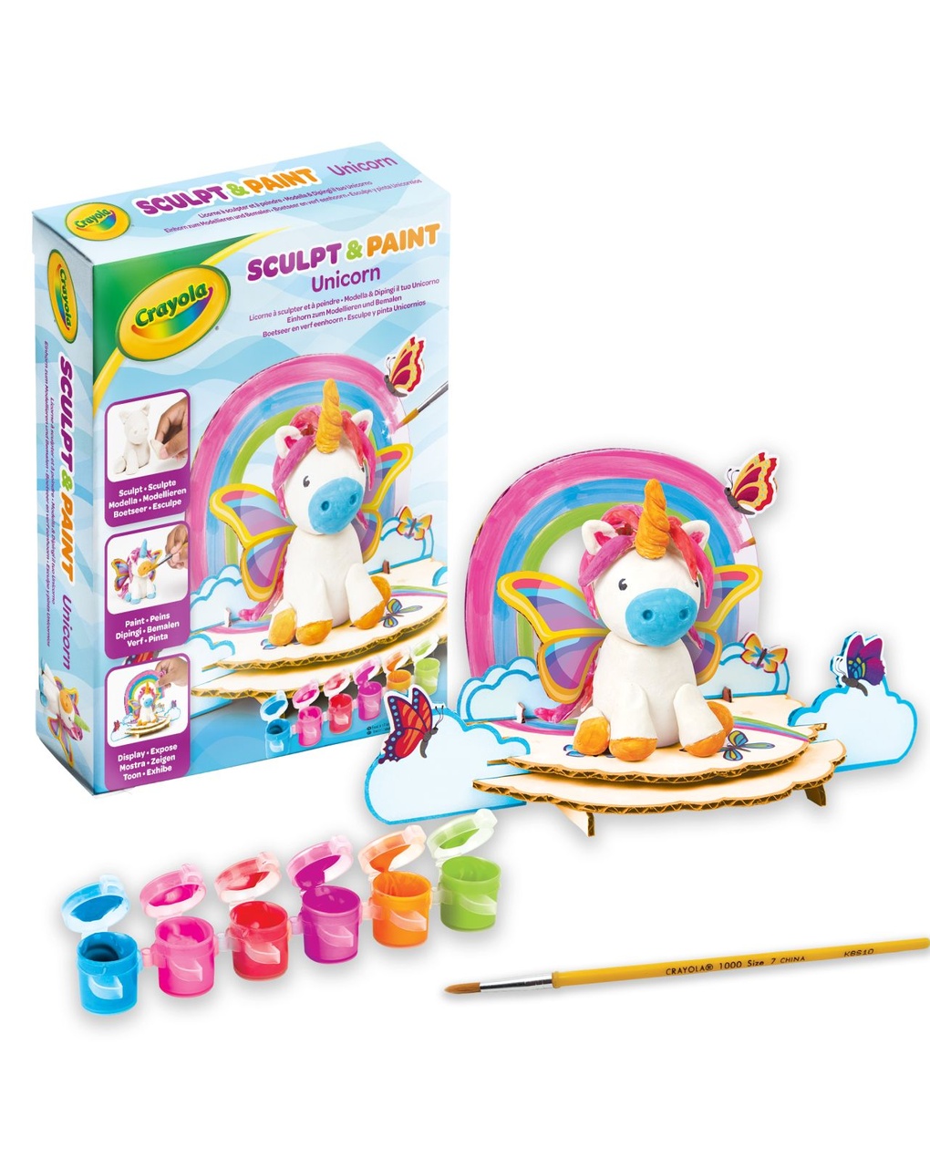 Conjunto para modelar e pintar o seu próprio unicórnio, massa de modelar - crayola - Crayola