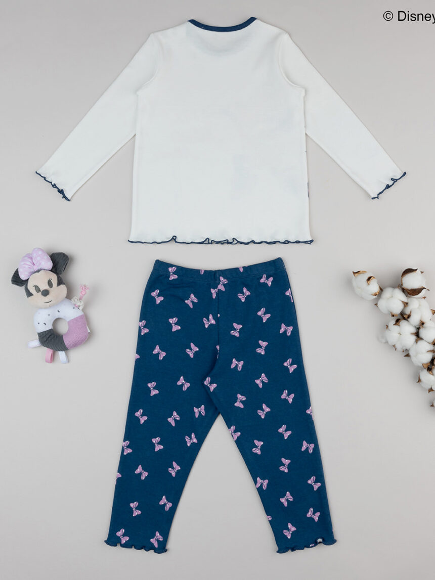 Pijama da minnie para menina branco/azul - Prénatal