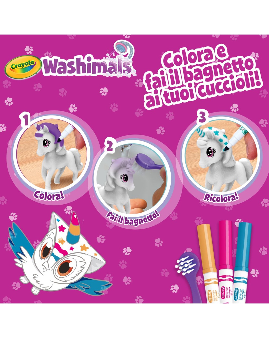 Washimals peculiar pets - conjunto ricarica con 3 cuccioli - 3+ - crayola - Crayola