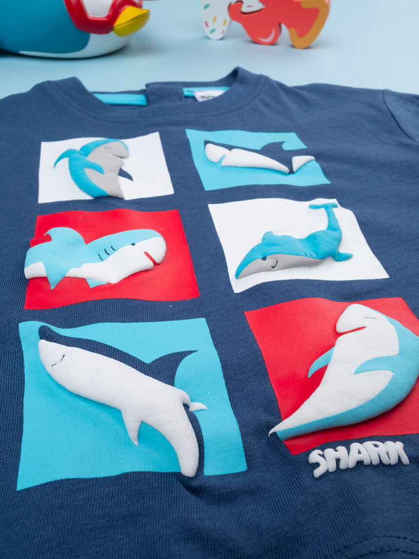 T-shirt de manga curta para criança "shark - Prénatal
