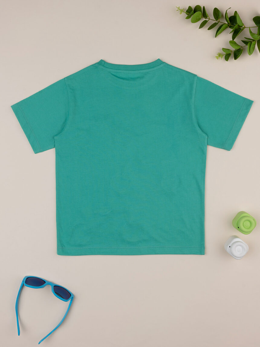 T-shirt verde de manga curta "moto" para criança - Prénatal
