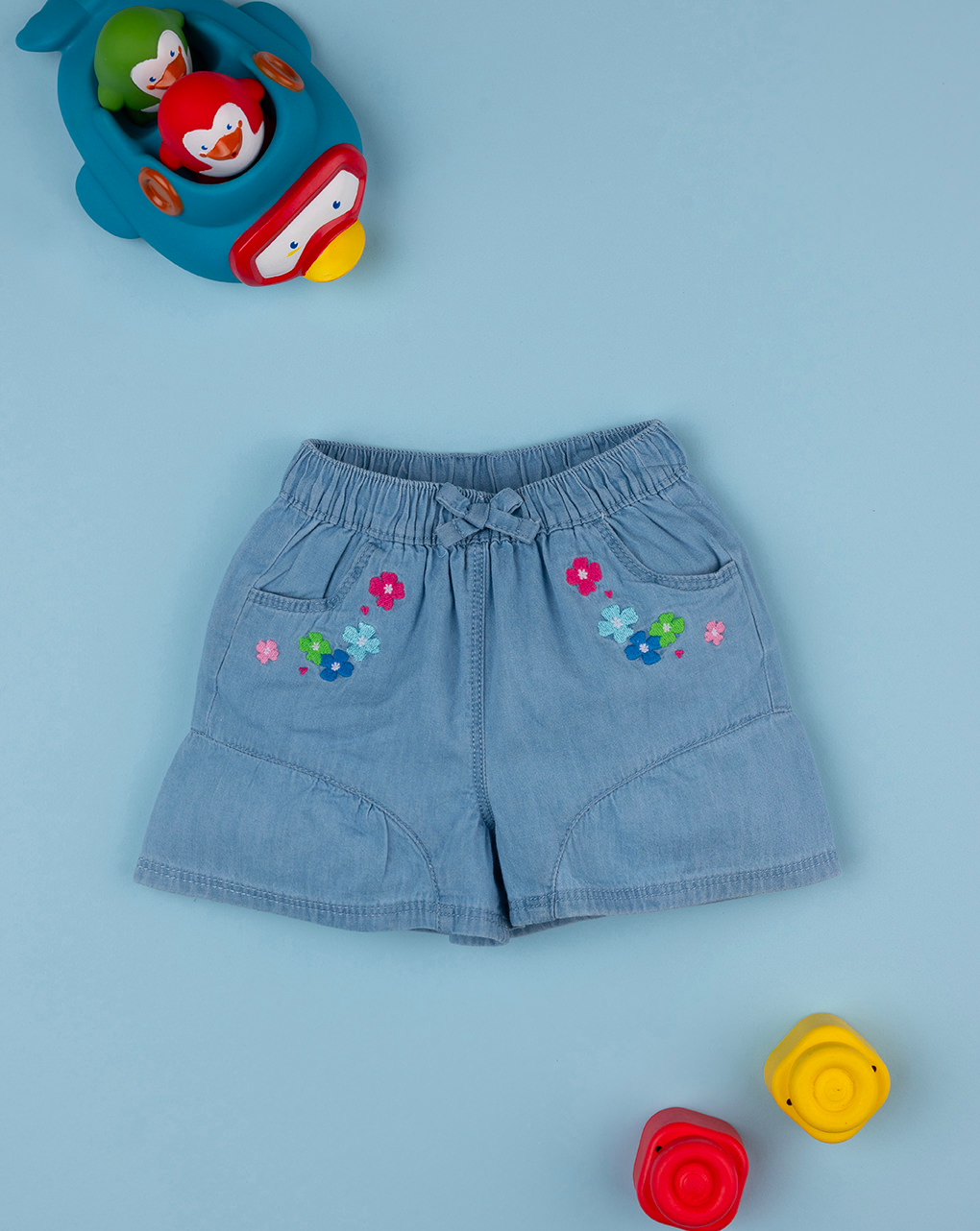 Calções em chambray bimba com ricami - Prénatal