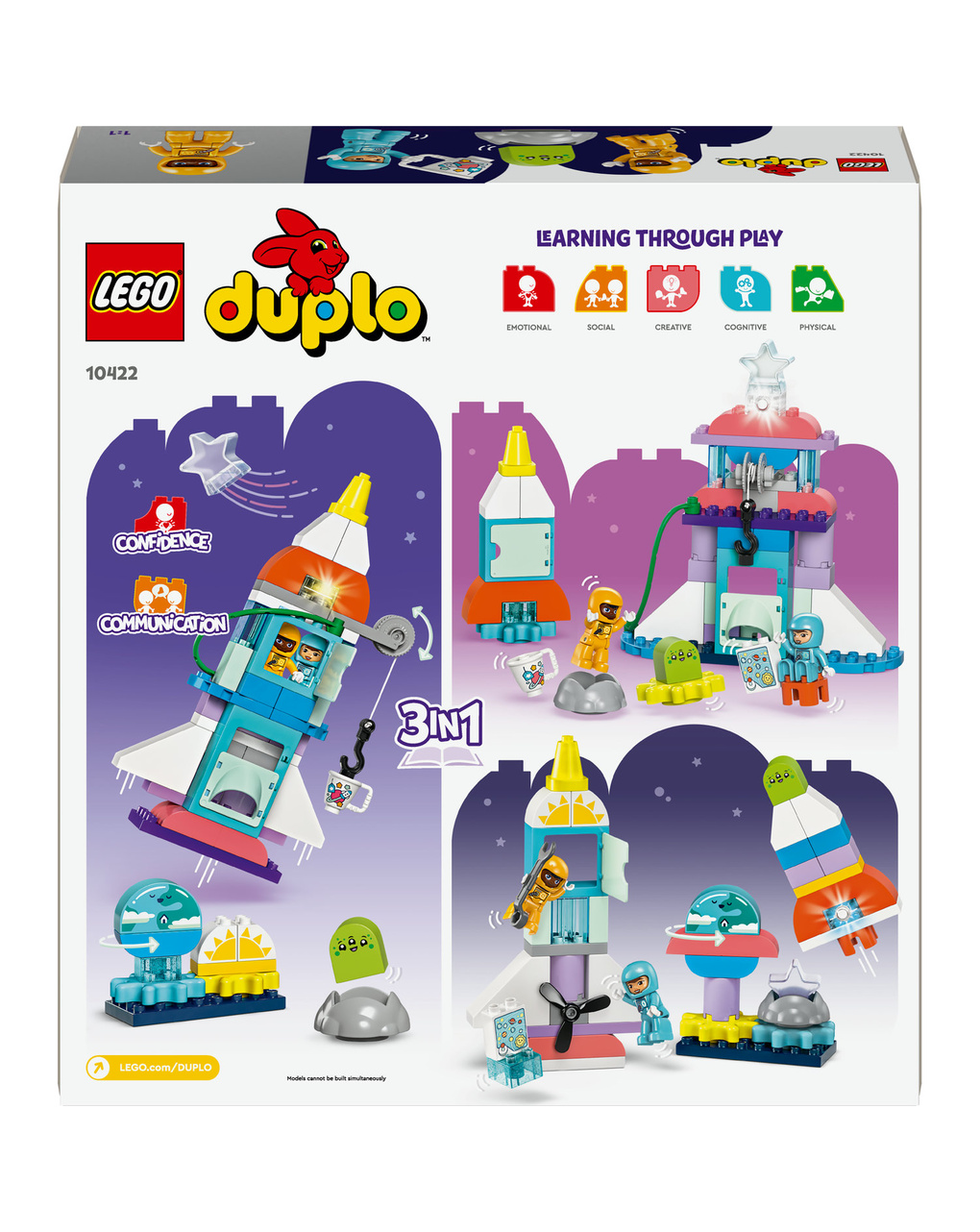 Vaivém espacial aventura 3 em 1 - 10422 - lego duplo - Duplo