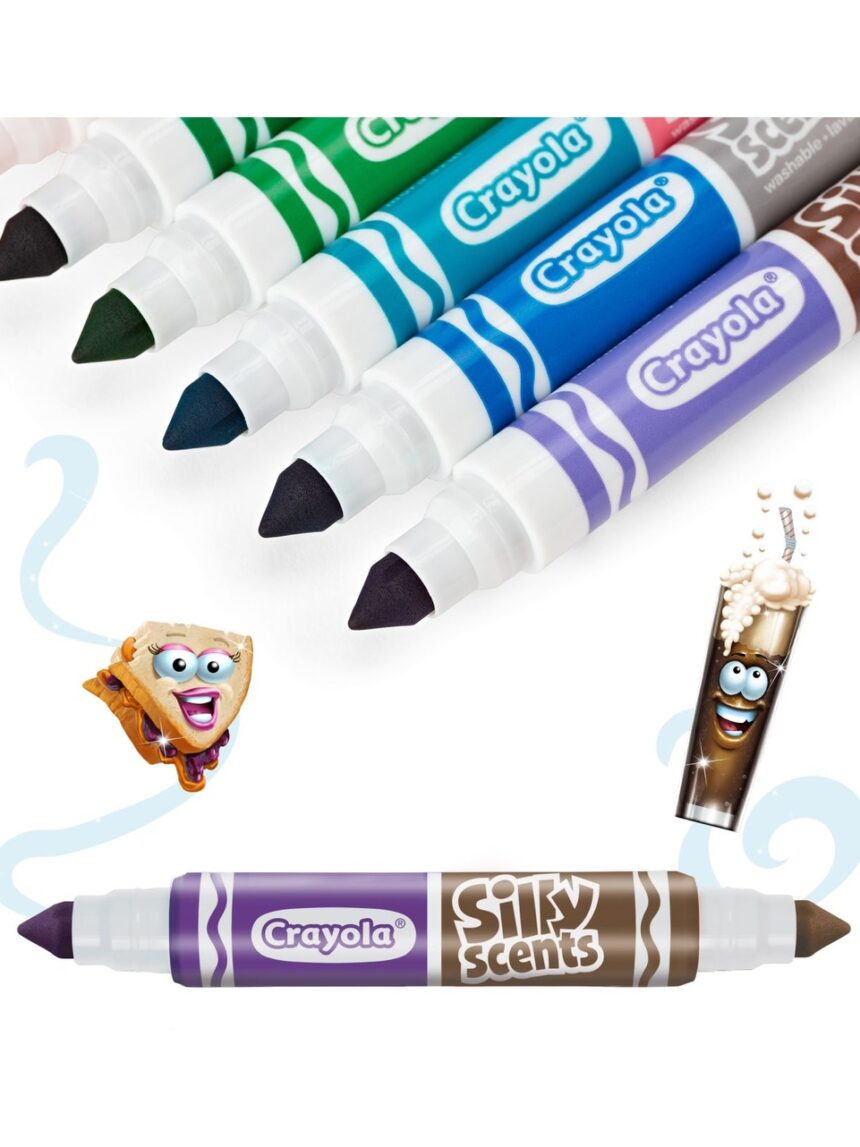 Silly scents - 10 pennarelli lavabili doppia punta profumati - 3+ - crayola - Crayola