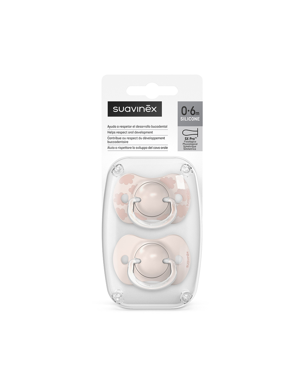 Chupeta dreams silicone 0/6 sx pro 2 peças rosa claro - suavinex - Suavinex