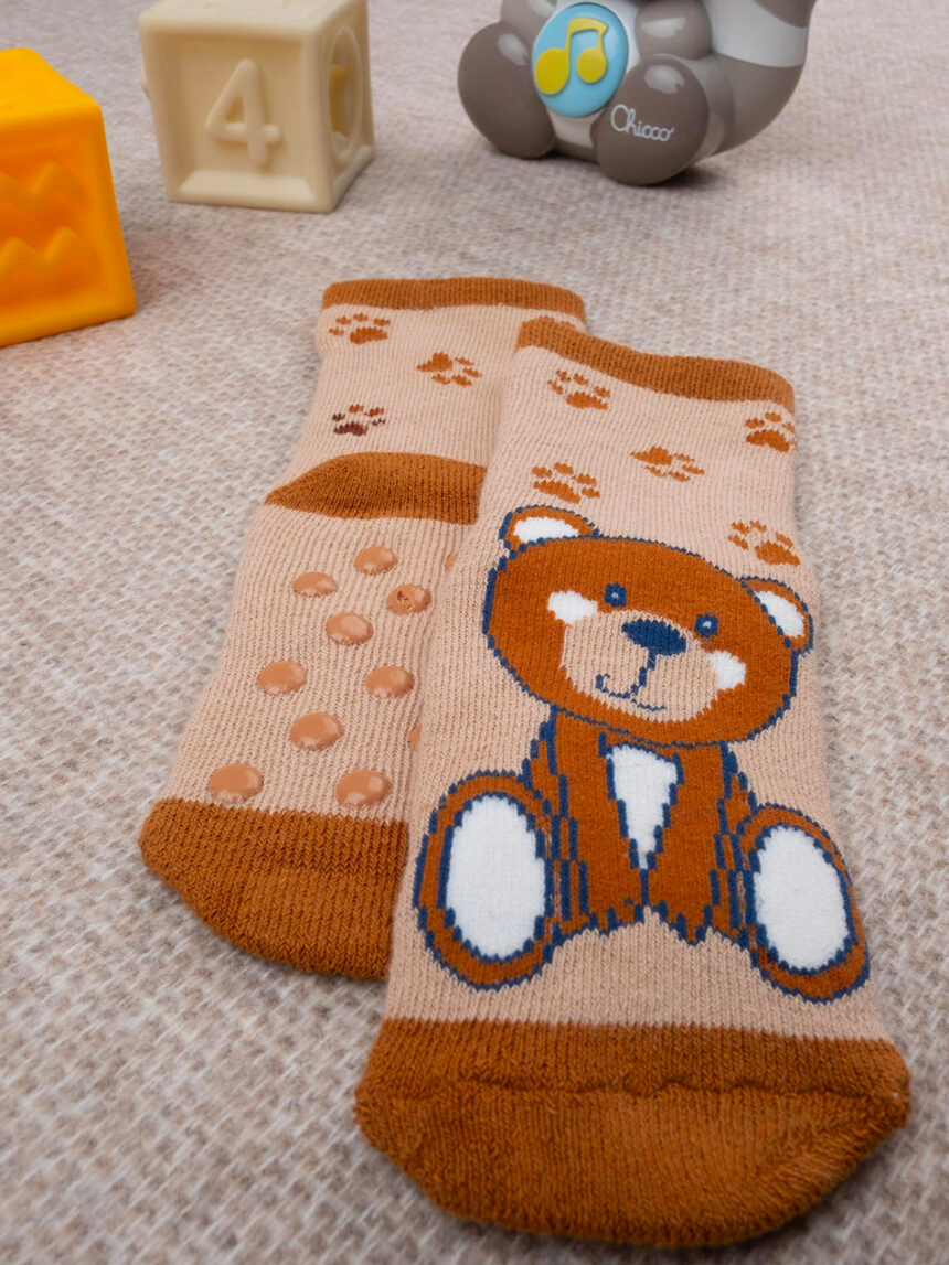 Chinelo de bebé castanho teddy - Prénatal