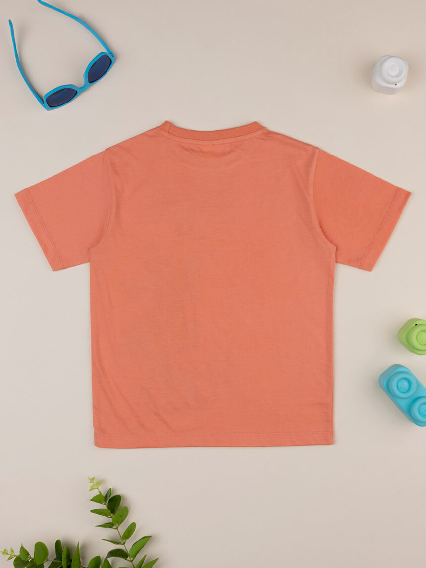 T-shirt laranja de manga curta "skate" criança - Prénatal