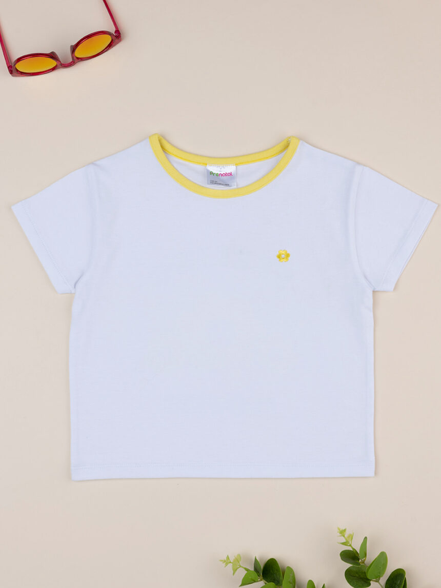T-shirt de manga curta para rapariga amarela - Prénatal