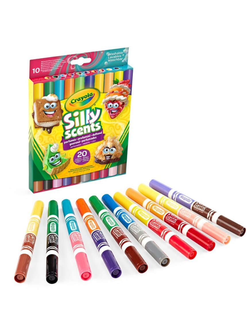 Silly scents - 10 pennarelli lavabili doppia punta profumati - 3+ - crayola - Crayola