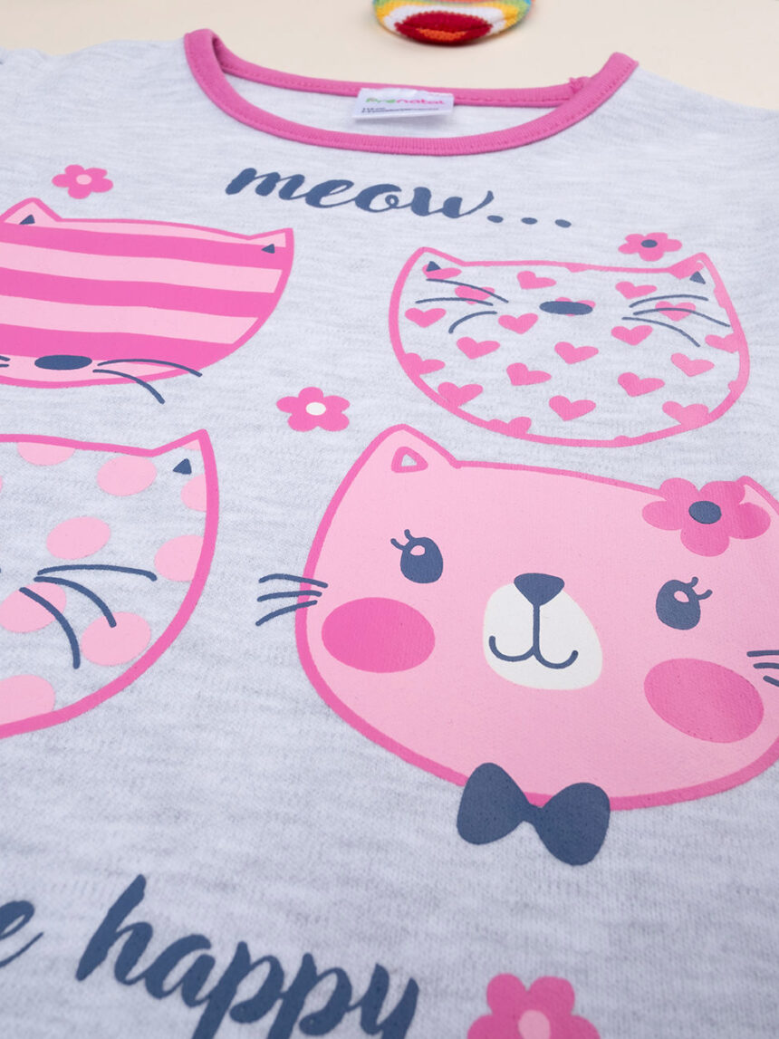 Pijama "cats" cor-de-rosa para rapariga - Prénatal