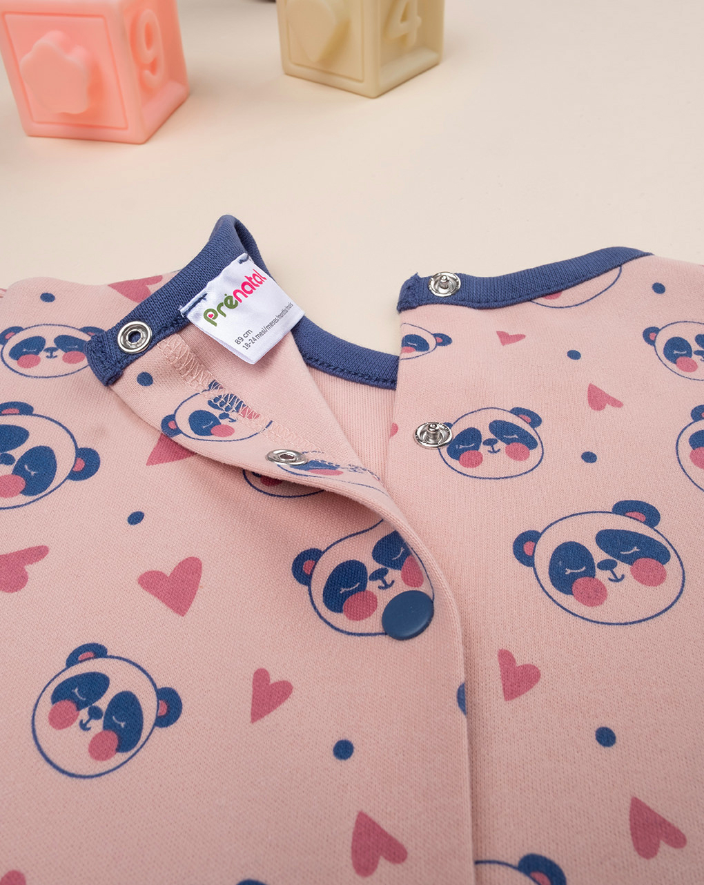 Pijama de bebé panda cor-de-rosa - Prénatal