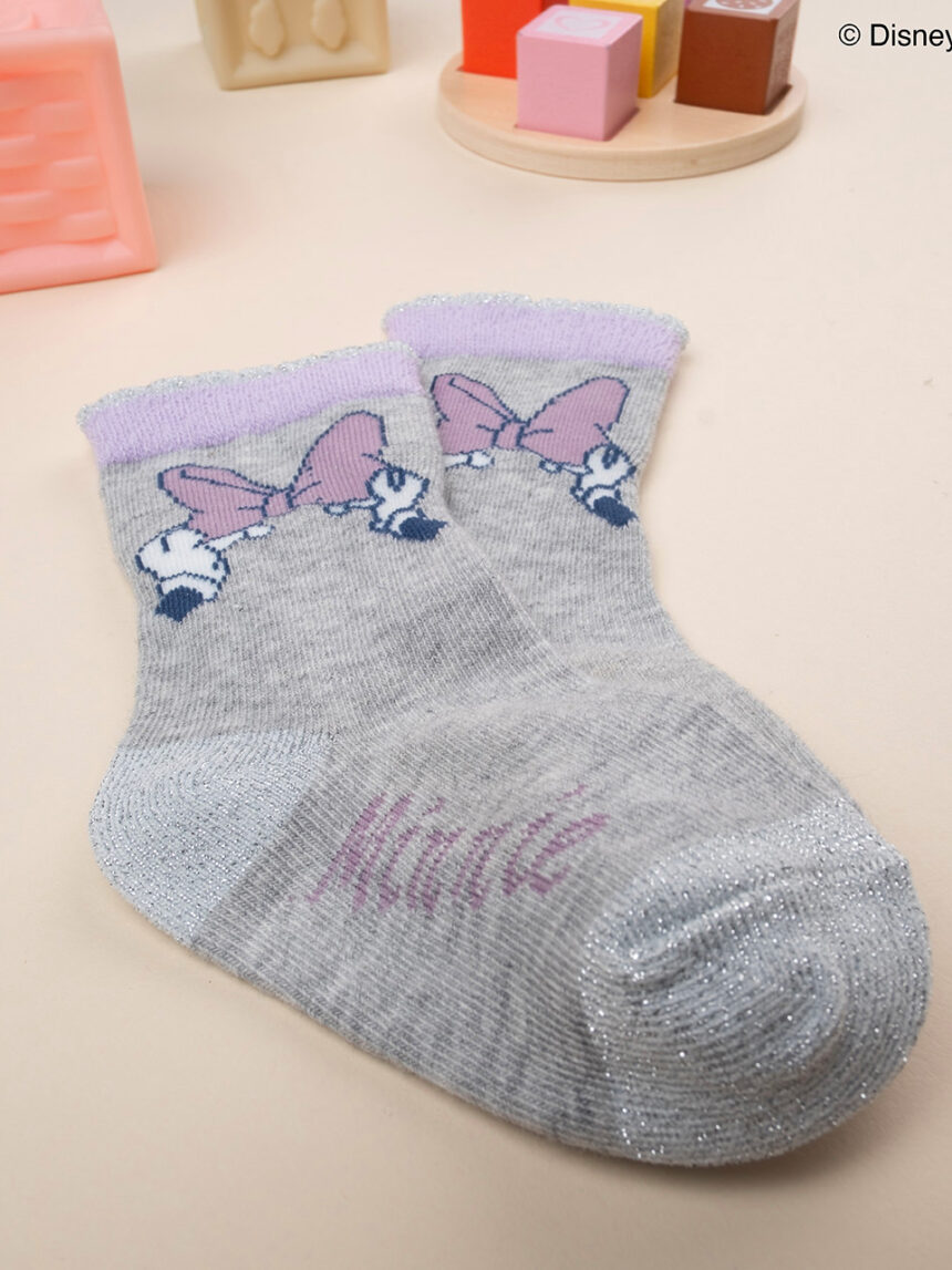 Meia-calça cinzenta para menina minnie - Prénatal