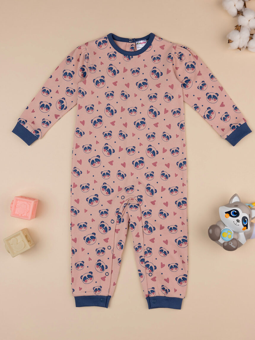 Pijama de bebé panda cor-de-rosa - Prénatal