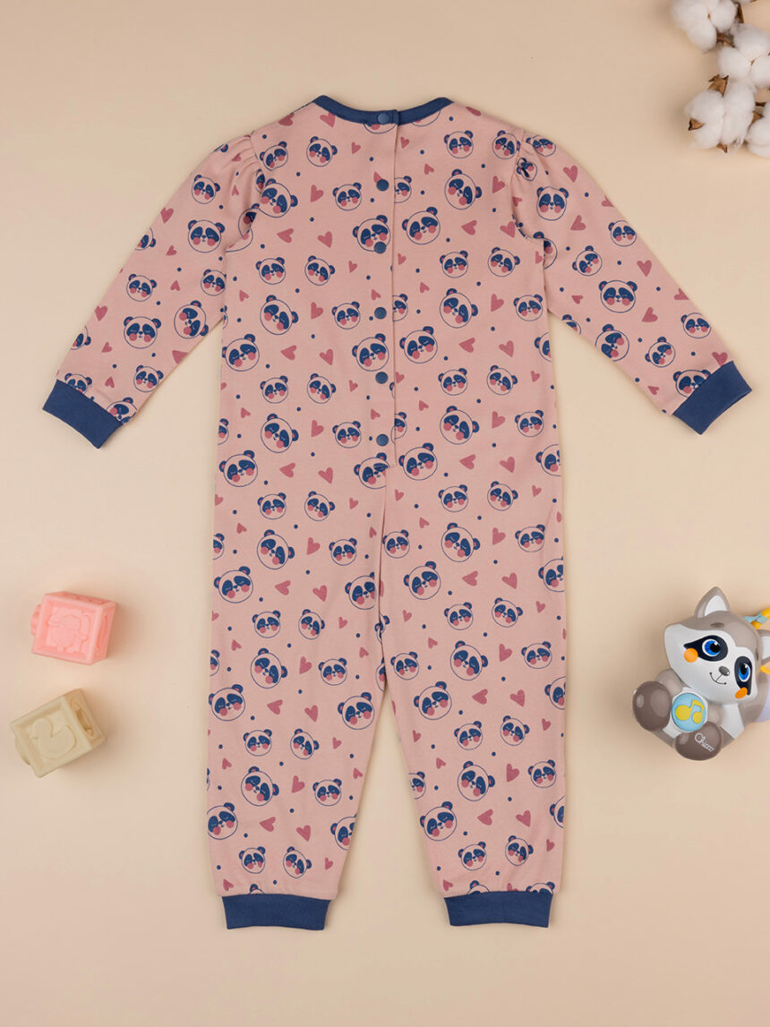 Pijama de bebé panda cor-de-rosa - Prénatal