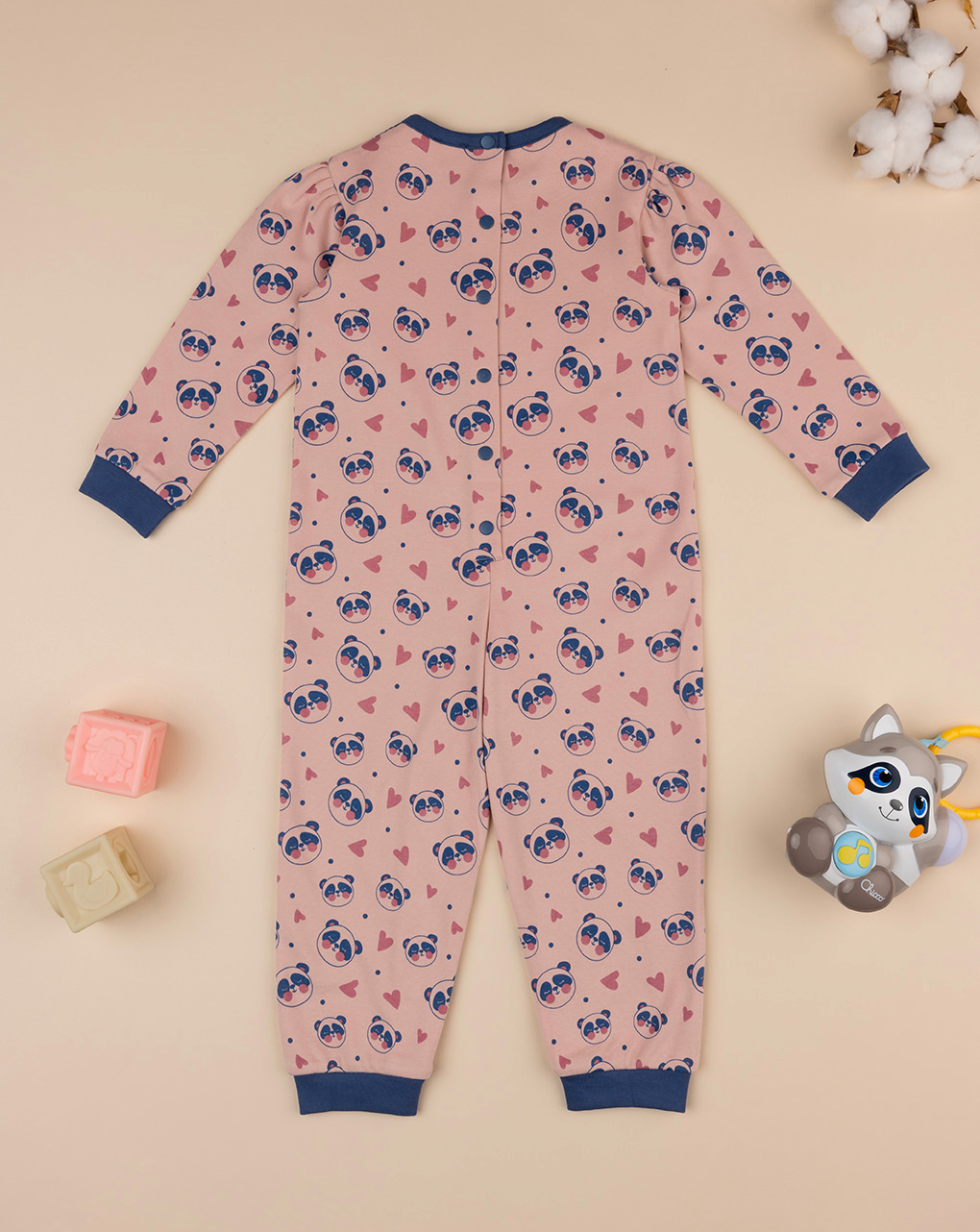 Pijama de bebé panda cor-de-rosa - Prénatal