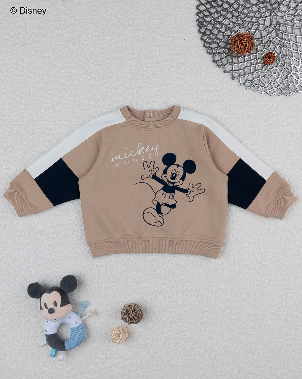 Camisola do mickey mouse para rapaz castanha - Prénatal