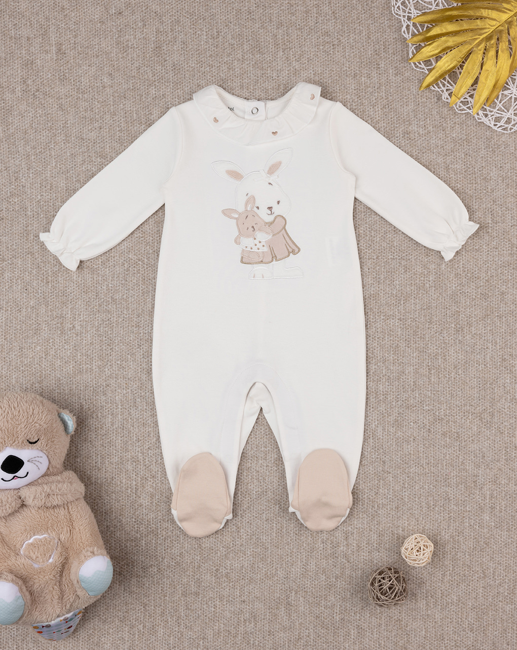 Fato de dormir branco "coelhinhos" para bebé menina - Prénatal